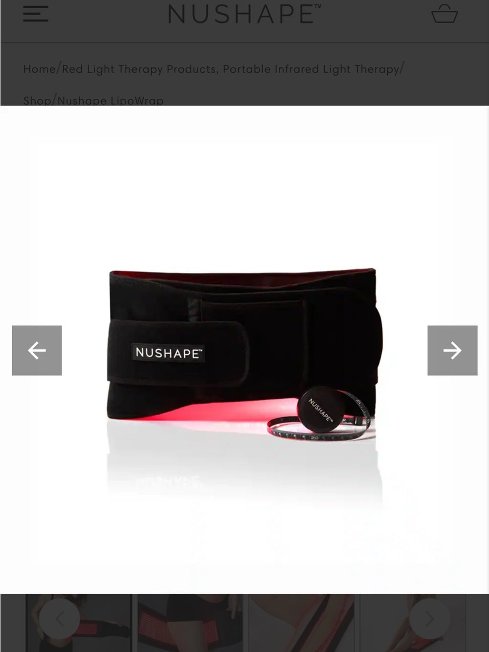 NWT NEW NuShape Red Light Therapy LipoWrap Waist Belt - Black/Red - Picture 4 of 8